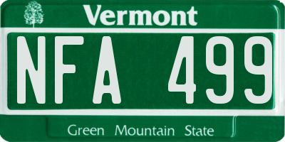 VT license plate NFA499