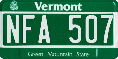 VT license plate NFA507
