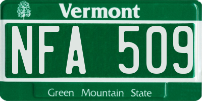 VT license plate NFA509