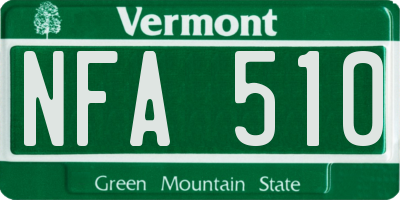 VT license plate NFA510