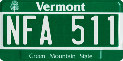 VT license plate NFA511