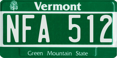 VT license plate NFA512
