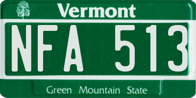 VT license plate NFA513