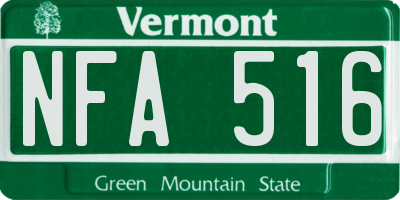 VT license plate NFA516