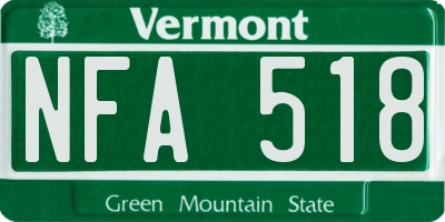 VT license plate NFA518