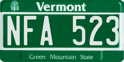 VT license plate NFA523