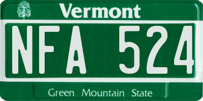 VT license plate NFA524