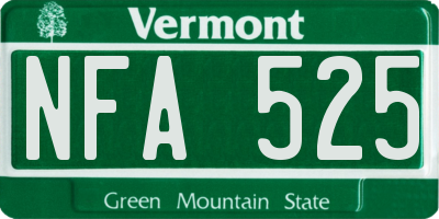 VT license plate NFA525
