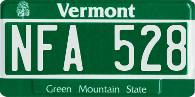 VT license plate NFA528