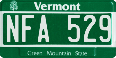 VT license plate NFA529