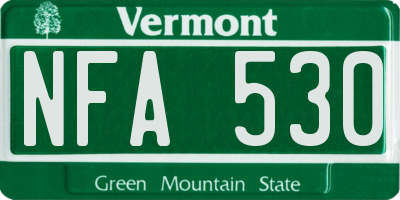 VT license plate NFA530