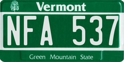 VT license plate NFA537
