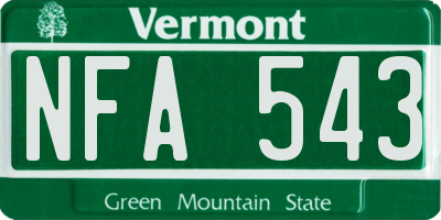 VT license plate NFA543