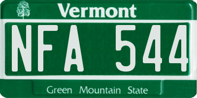 VT license plate NFA544