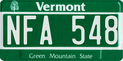 VT license plate NFA548