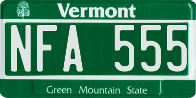 VT license plate NFA555