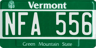 VT license plate NFA556