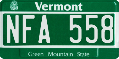 VT license plate NFA558