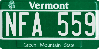 VT license plate NFA559