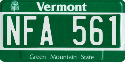 VT license plate NFA561
