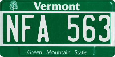 VT license plate NFA563