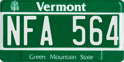 VT license plate NFA564