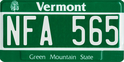 VT license plate NFA565