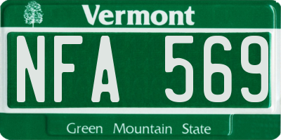 VT license plate NFA569