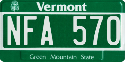VT license plate NFA570