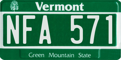 VT license plate NFA571