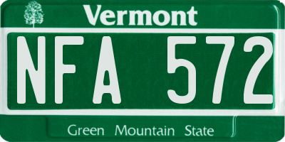 VT license plate NFA572