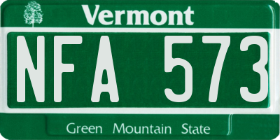 VT license plate NFA573