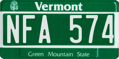 VT license plate NFA574