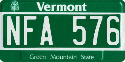 VT license plate NFA576
