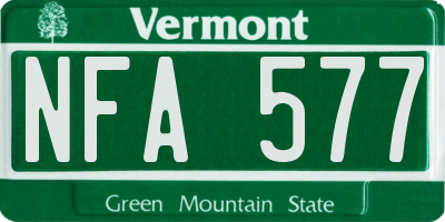 VT license plate NFA577