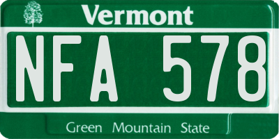 VT license plate NFA578