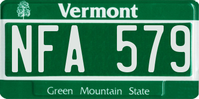 VT license plate NFA579