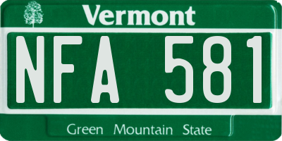 VT license plate NFA581
