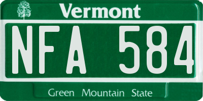 VT license plate NFA584