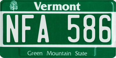 VT license plate NFA586