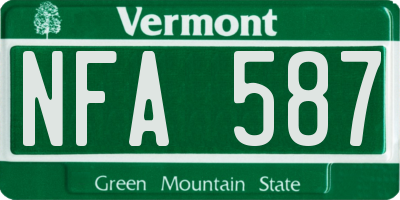 VT license plate NFA587