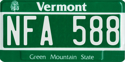 VT license plate NFA588