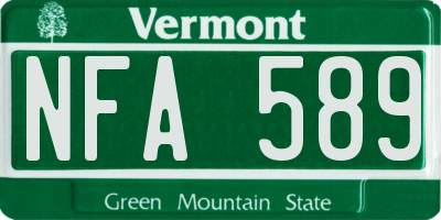 VT license plate NFA589