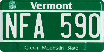 VT license plate NFA590