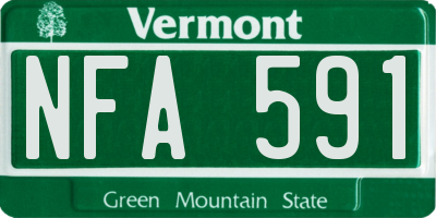 VT license plate NFA591