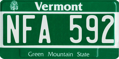 VT license plate NFA592