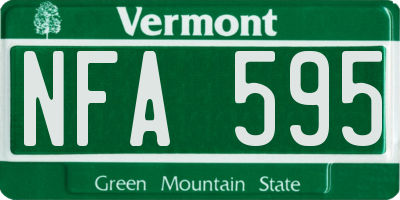 VT license plate NFA595
