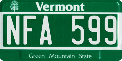VT license plate NFA599