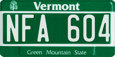 VT license plate NFA604