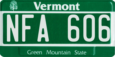 VT license plate NFA606